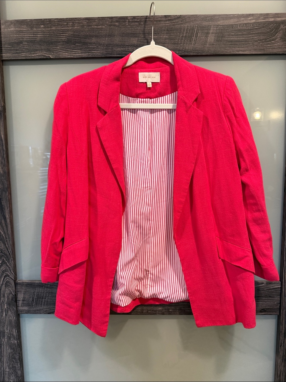 Skies Are Blue Hot Pink Open-Front Blazer